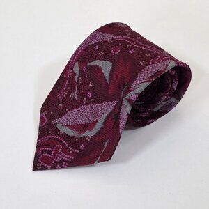 F. RVNCI Roma V. Condotti 92-93 Silk Tie Floral Hearts VTG Rare W 3.5 L 57.75 IN